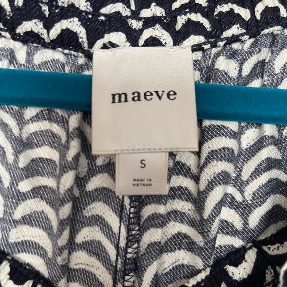 Anthropologie Maeve Silky Harem Parachute Pants Black White Moon Print - Picture 6 of 6